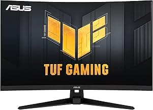 ASUS TUF Gaming 32" 1440P HDR Curved Monitor (VG32VQ1B) - QHD (2560 x 1440), 165Hz (Supports 144Hz), 1ms, Extreme Low Motion Blur, Speaker, FreeSync Premium, VESA Mountable, DisplayPort, HDMI,BLACK