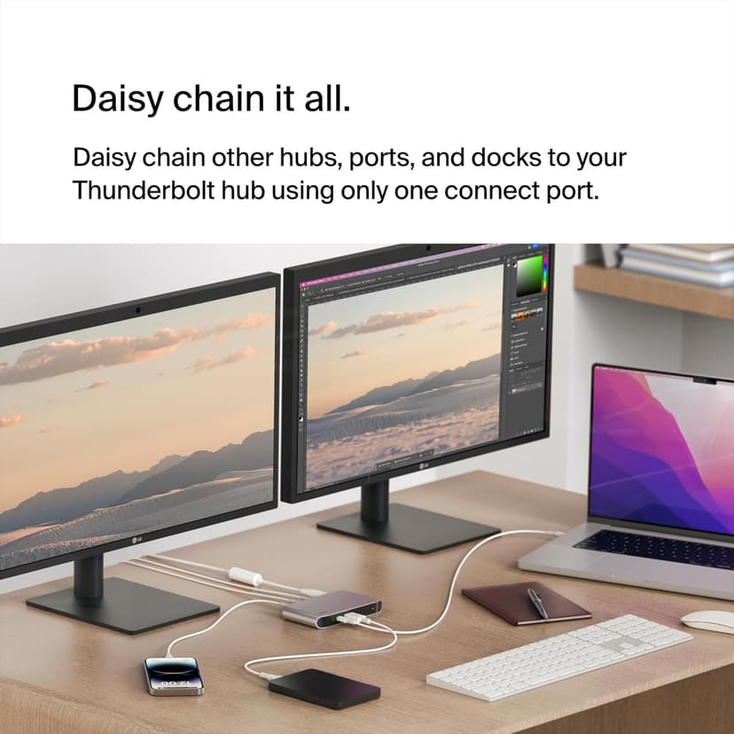 Belkin Connect Thunderbolt 4 Docking Station, 5-in-1 USB-C Multiport Core Hub w/ 96W Power Delivery for Mac, Windows, Single 8K or Dual 4K Display, Thunderbolt 4 Cable & Power Supply Included