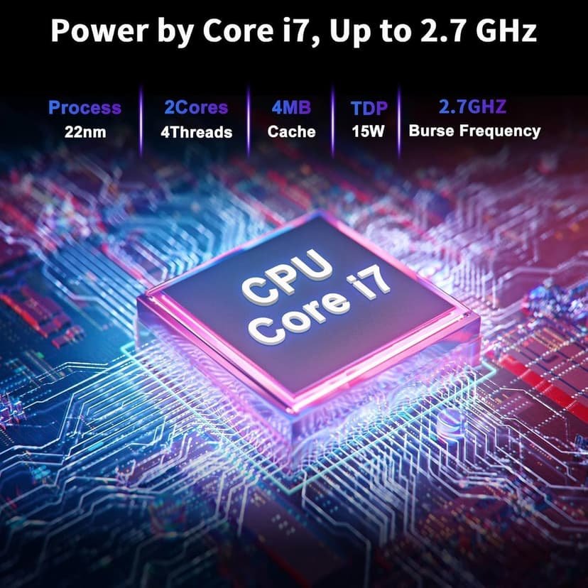 14.1" Laptop, Laptop Computer Core i7 Processor(Up to 2.7GHz), Student Laptop 8GB DDR3 256GB SSD, FHD IPS Laptop PC Wifi5 BT4.2 USB3.0 * 3 Ethernet Port*1 HDMI*1 SD Slot*1 Audio Jack*1