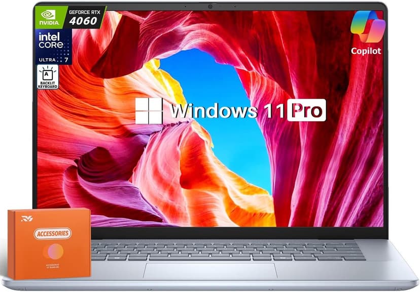 Dell Inspiron 16 Plus Business AI Laptop, 16" 2.5K 120Hz Display, Intel Ultra 7-155H(16-Core, Up to 4.8GHz), GeForce RTX 4060, 16 GB DDR5, 1 TB SSD, Backlit Copilot Key, Windows 11 Pro, w/Accessories