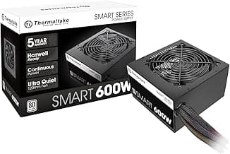 Thermaltake SMART 600W ATX 12V V2.3/EPS 12V 80 Plus Certified Active PFC Power Supply PS-SPD-0600NPCWUS-W