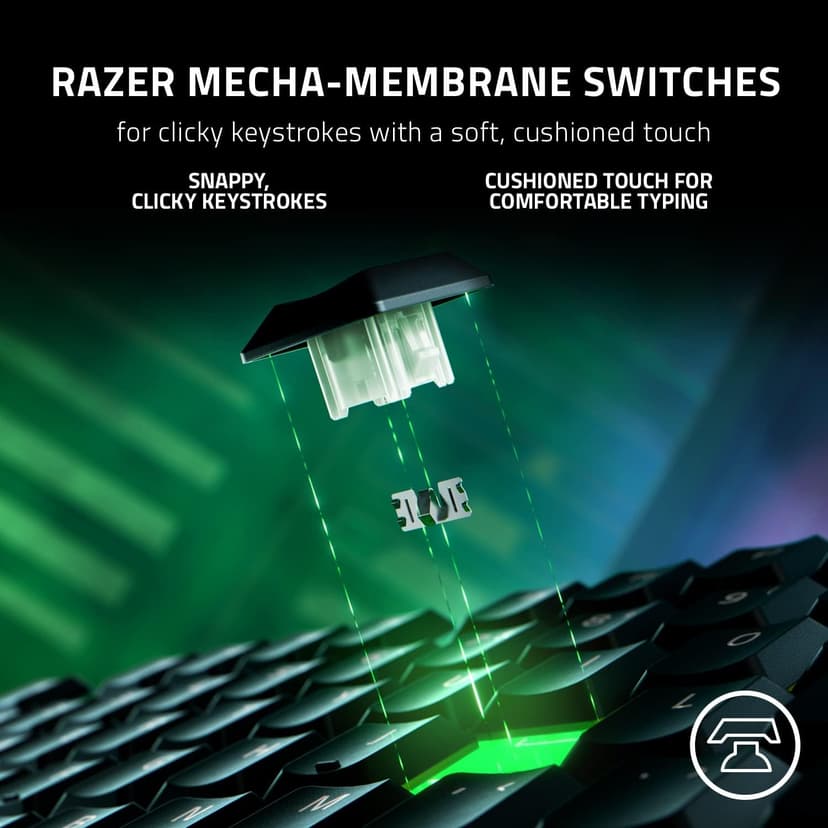 Razer Ornata V3 Gaming Keyboard: Low Profile Keys - Mecha Membrane Switches - UV Coated Keycaps - Backlit Media Keys - 10 Zone RGB Lighting - Spill Resistant - Magnetic Wrist Wrest - Snap Tap