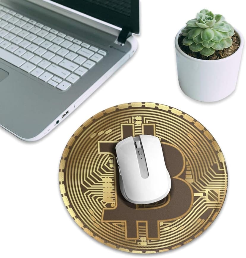 Bitcoin Crypto Currency Mouse Pad, Mouse Pads for Desk, Stitched Edge Mousepad with Non-Slip Rubber Base, Gaming Mouse Mat for Computer Laptop Home Office