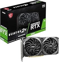 MSI Gaming GeForce RTX 3060 8GB GDRR6 128-Bit HDMI/DP PCIe 4 Torx Twin Fan Ampere OC Graphics Card (RTX 3060 Ventus 2X 8G OC) (Renewed)
