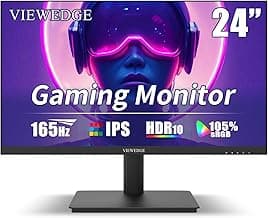 24 Inch Gaming Monitor with 165hz/144hz, IPS 1ms, FHD 1080p and HDR 10 | PC Computer Monitor with 105% sRGB, Bluelight Filter, 2 HDMI & 1 DP Port, Support Freesync and Wall Mounted