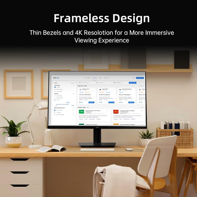 24 inch Monitor - 1080P Monitor, 100Hz FreeSync Gaming Moniter with HDR10,VESA Mountable, Adjustable Tilt, ZeroFrame Design, HDMI,VGA,Earphone Ports, PC Monitors for Office