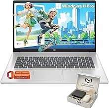 HP Flagship 17 Laptop Computer - 17.3" HD+ Screen, Intel 10-Core i5-1334U, Intel Graphics, 64 GB RAM, 2 TB SSD, Backlit Keyboard, Wi-Fi 6, Windows 11 Pro + Free MS Office for Study and Business Work