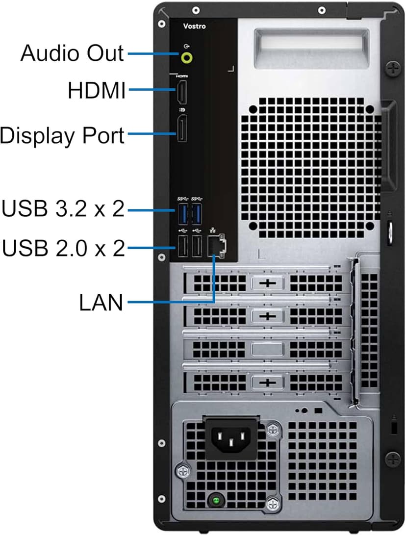 Dell Vostro 3030 Tower Desktop Computer, Intel Core i9-12900K, 64GB RAM, 4TB NVMe SSD, Intel UHD 770 Graphics, Wi-Fi, Bluetooth, Windows 11 Pro - AI Copilot, Black