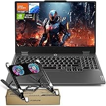 Lenovo LOQ 15 15ARP9 RTX 4050 Gaming Laptop, 15.6 FHD 144Hz IPS Display, AMD Ryzen 7 7435HS, NVIDIA GeForce RTX 4050, 32GB DDR5 RAM, 1TB SSD, Backlit Keyboard, Wi-Fi 6, Bundle with PCO Laptop Cooler