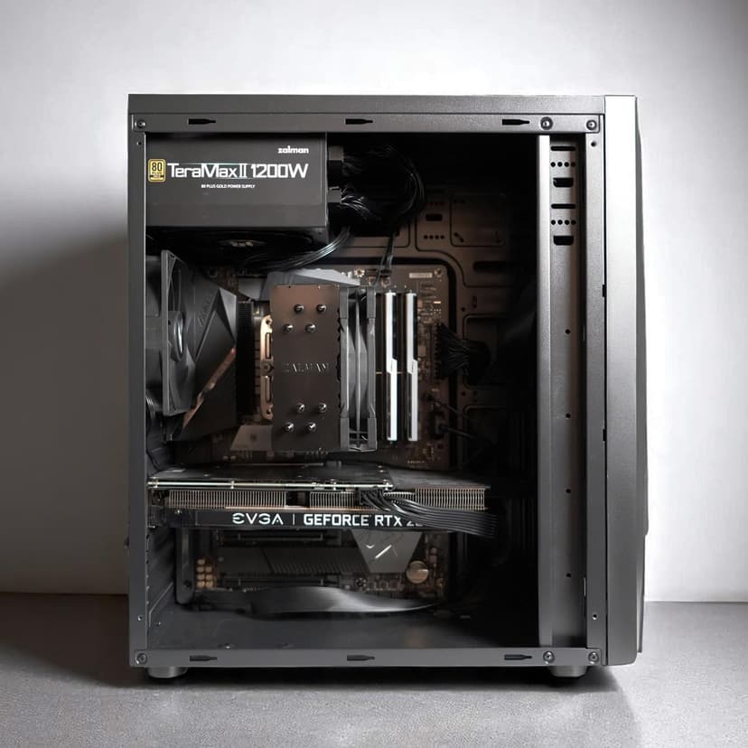 Zalman Raven ATX Mid Tower PC Case - RGB Lighting Strip, Full Tinted Tempered Glass Side Panel, 1 x Pre-Installed 120mm Fan, USB 3.0, Desktop Gaming Computer Case