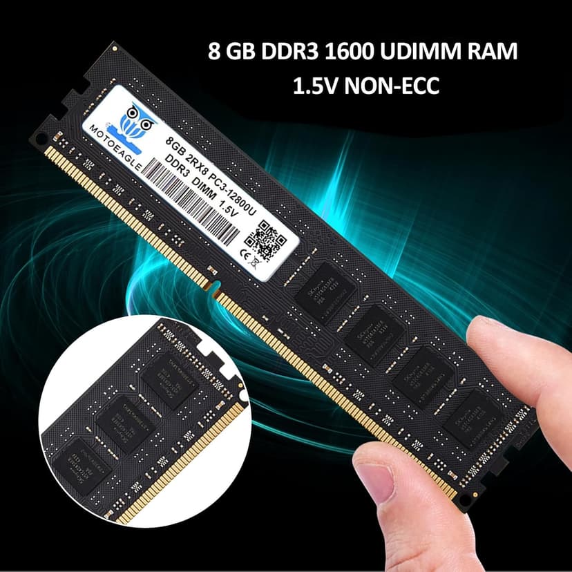 [DDR3 16GB RAM] 16GB KIT (2x8GB) DDR3 1600MHz PC3-12800U Non ECC Unbuffered 1.5V 2Rx8 Dual Rank 240 Pin UDIMM Desktop Memory RAM Module Upgrade