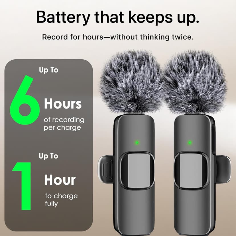 Mini Mic Pro Wireless Microphone for iPhone, iPad, Android, Lavalier Microphone for Video Recording - 2 Pack iPhone Mic Crystal Clear Recording with USB-C for Podcast, ASMR