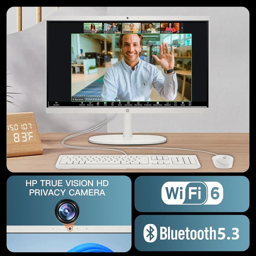 HP All-in-One Desktop Computer - Office Lifetime & Win 11 Pro • 21.5" FHD Anti-Glare Display • Intel Celeron J4025 CPU • for Everyday Use • 16GB RAM 1TB SSD • w/Accessories