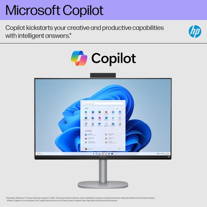 HP OmniStudio X 27 inch All-in-One Desktop AI PC, FHD Touchscreen, Intel Core Ultra 7 256V, 16 GB RAM, 2 TB SSD, Intel Arc Graphics 140V, Windows 11 Home, Copilot Plus, 27-cs1010