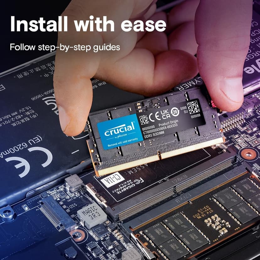 Crucial 16GB DDR5 RAM, 5600MHz (or 5200MHz or 4800MHz) Laptop Memory, SODIMM 262-Pin, Compatible with 13th Gen Intel Core and AMD Ryzen 7000 - CT16G56C46S5