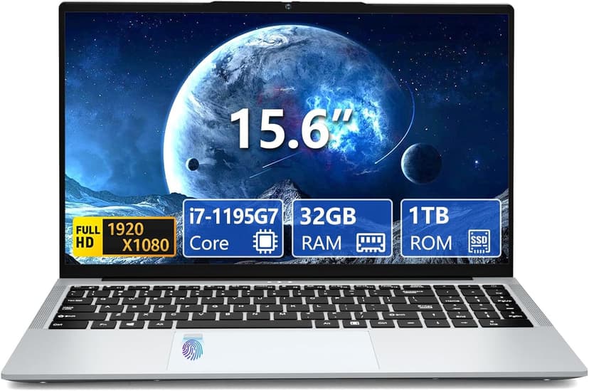 Gaming Laptop Core i7, 15.6 Inch Laptop Computer, Laptops 32GB RAM 1TB SSD, 180 Angle Open FHD 1920 * 1080 Display Fingerprint Unlock Backlit Keyboard WiFi5 HDMI,Traditional Computers,portable gamer