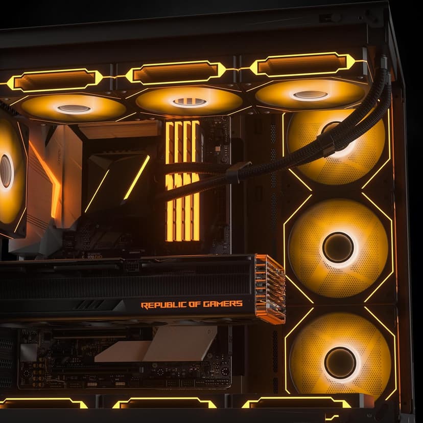 DARKROCK F120-3 in 1 120 mm Infinite Mirror Design Case Fans with PWM Control & ARGB Effect, Hydraulic Bearing for Low-Noise Operation - Suitable for Most PC Cooling Systems - Black