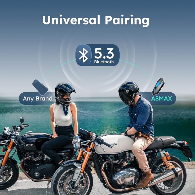Z1 Motorcycle Intercom - 3-Mode Communication for 10 Riders, Dual-Chip Audio Multitasking, Offline Voice & App Control, Bluetooth Helmet Headset with HiFi Speakers