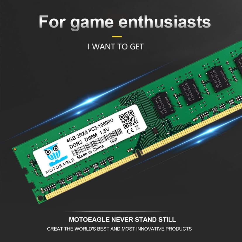Motoeagle 8GB Kit (2X4GB) 2RX8 PC3-10600U DDR3 1333MHz DIMM RAM 4GB DDR3 10600 PC3 1333 UDIMM CL9 1.5V 240-Pin Desktop Memory