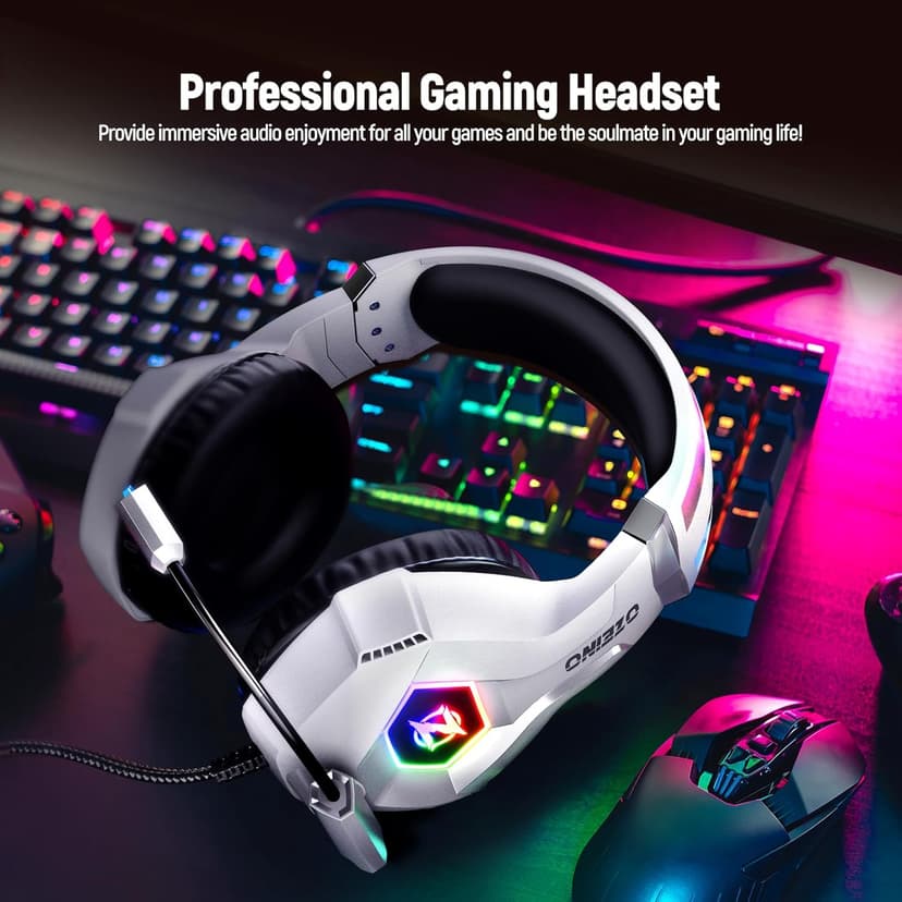 Gaming Headset for PC, Ps4, Ps5, Xbox Headset with 7.1 Surround Sound, Gaming Headphones with Noise Cancelling Mic, Over Ear Headphones for Switch, GEM Box, Atari 2600 System, Sega Game Gear