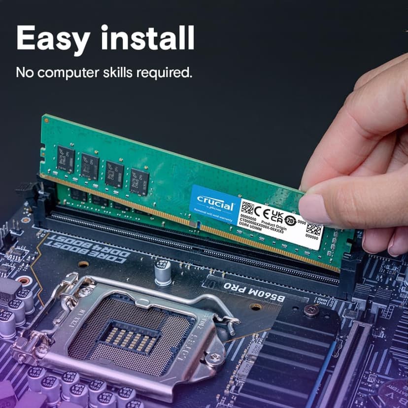 Crucial 16GB DDR4 RAM, 3200MHz (PC4-25600) CL22 Desktop Memory, UDIMM 288-Pin, Downclockable to 2933/2666MHz, Compatible with Intel and AMD Ryzen - CT16G4DFRA32A