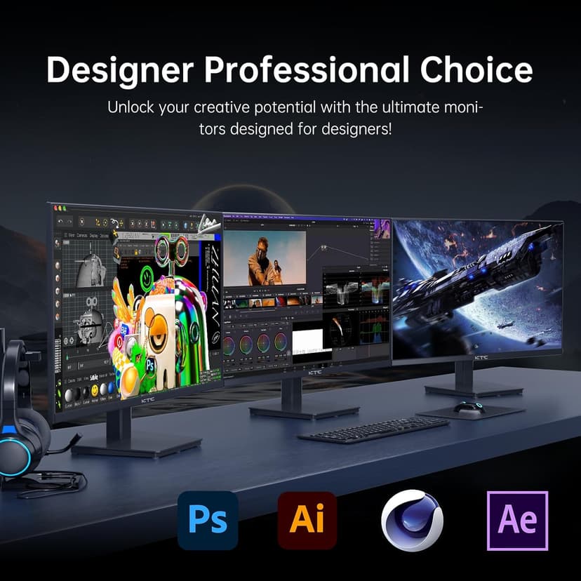 27 Inch 4K UHD(3840 * 2160) Computer Monitor - IPS Monitor, 60hz, HDR400, Anti-Blue Light Screen, DCI-P3 95% 125% sRGB, Support FreeSync and GSync, PC Monitor for Design, Work,Casual Gaming