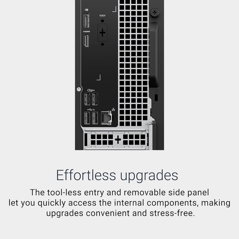 Dell Slim Desktop ECS1250 - Intel Core Ultra 5-225 Processor, Intel UHD Graphics, 16GB DDR5 5600MT/s Memory, 512GB M.2 SSD, 3.0 SD Card Reader, Wired Keyboard and Mouse, Basic Onsite Service
