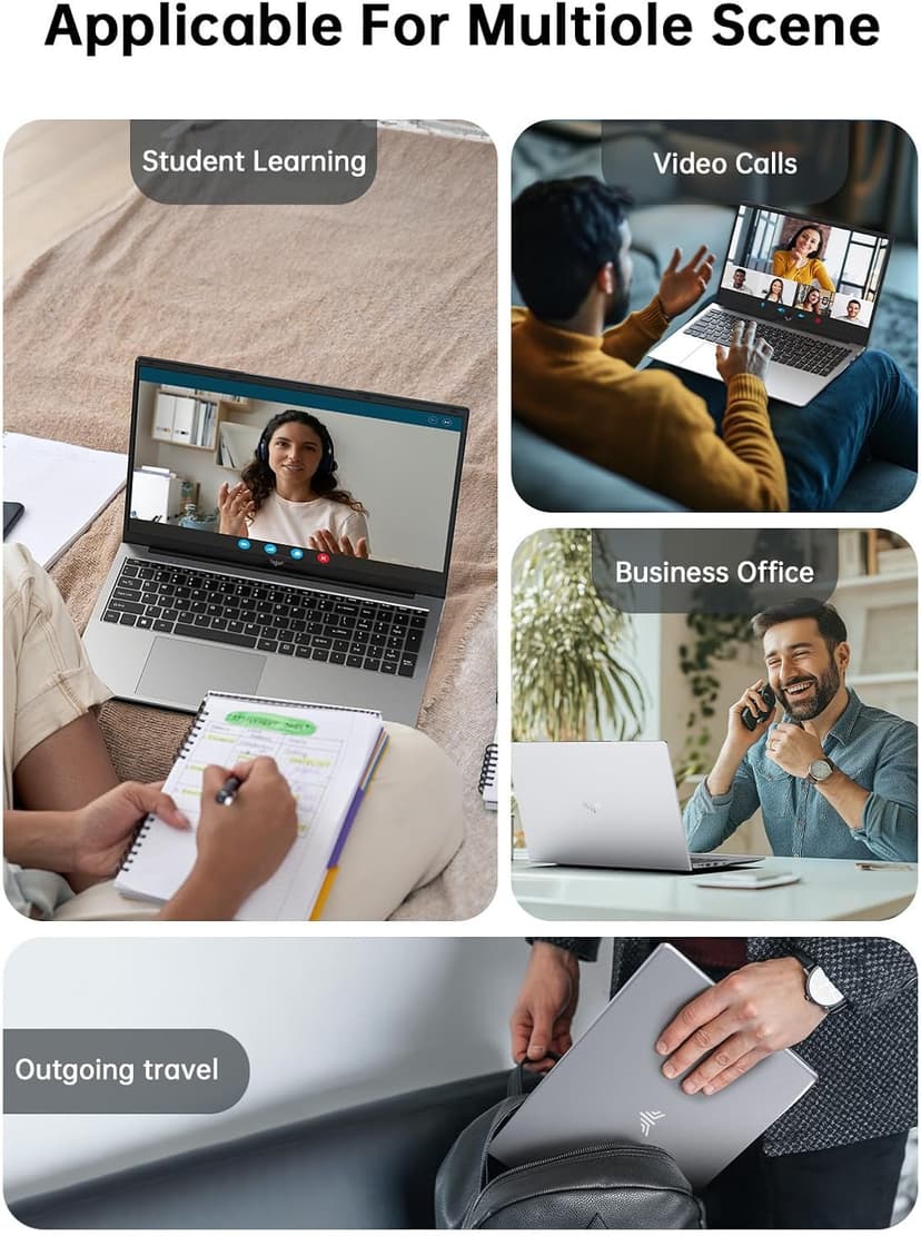 2024 Laptop,17.3-Inch FHD Display Laptop Computer with Quad Core-12th Alder Lake N97(Up to 3.6GHz), 16GB RAM 512GB ROM Traditional Laptop Computer, 6000Mah Battery,Silver