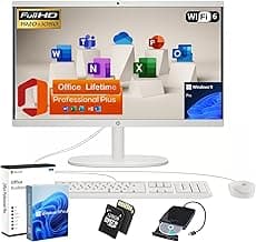 HP 21.5-inch All-in-One Desktop PC - w/Office 2024 Lifetime, Free CD/DVD Drive - FHD Display, Intel Celeron Processor, Wi-Fi 6, HDMI, HD Webcam, Windows 11 Pro(32GB RAM, 1TB SSD)