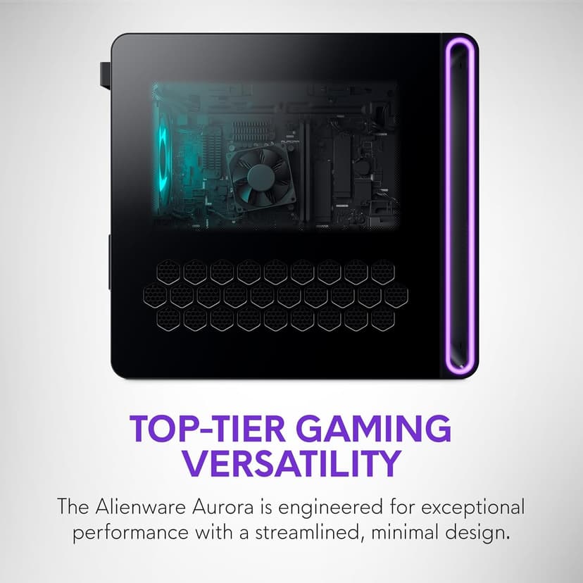 Alienware Aurora Gaming Desktop ACT1250 - Intel Core Ultra 7 265F, 32GB DDR5 RAM, 1TB SSD, NVIDIA GeForce RTX 5070, 1000W Platinum Rated PSU, Windows 11 Home, Clear Panel - Black