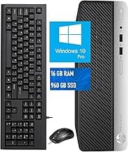 HP ProDesk 400 G4 SFF Desktop PC, Core i3-6100, 16GB RAM, 960GB SSD, Wi-Fi, Bluetooth, Desktop Computers Windows 10 Pro (Renewed)