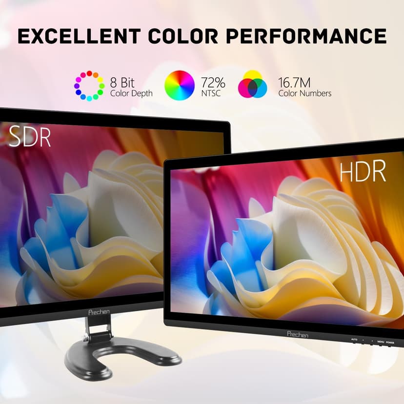 Prechen 24 Inch Touchscreen Monitor, IPS FHD 1080P Touch PC Display with HDMI & VGA & USB, 75Hz, VESA, Built-in Speakers, Computer Touch Screen for Gaming & Business