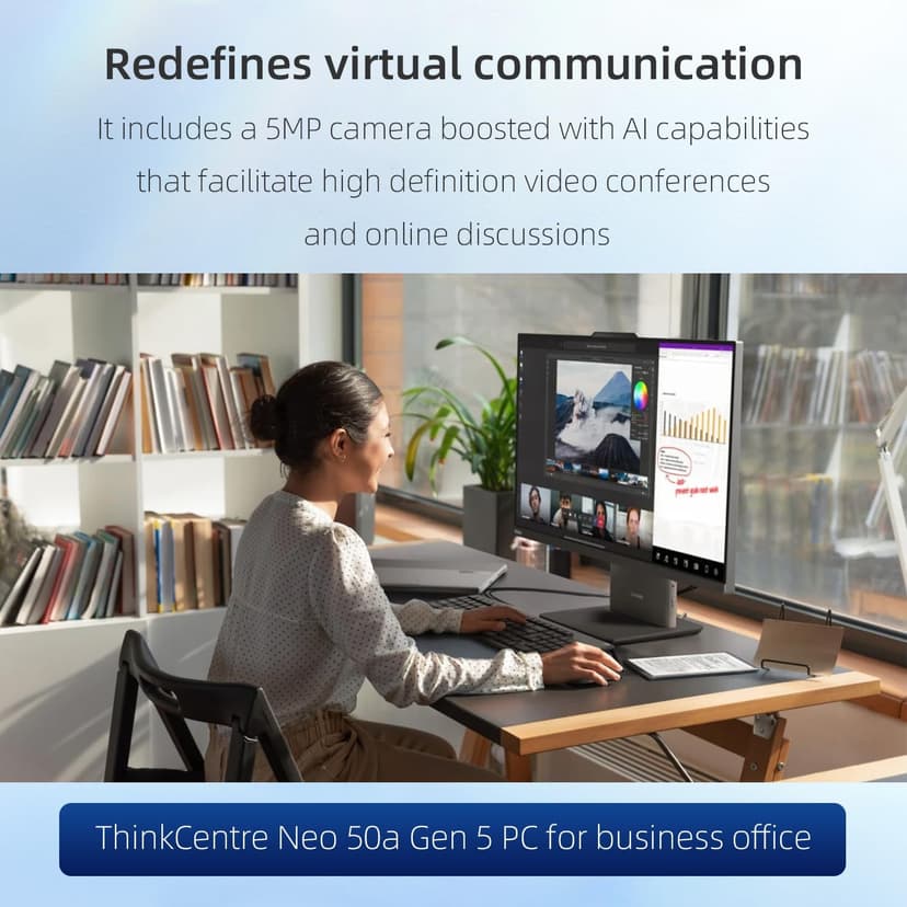 Lenovo ThinkCentre Neo 50a All-in-One Business Desktop, 27” FHD 100Hz Display, Intel Core i7-13620H, 32GB DDR5 RAM, 1TB SSD, Webcam, HDMI, Type-C, Wi-Fi 6, Wired Keyboard & Mouse, Windows 11 Pro