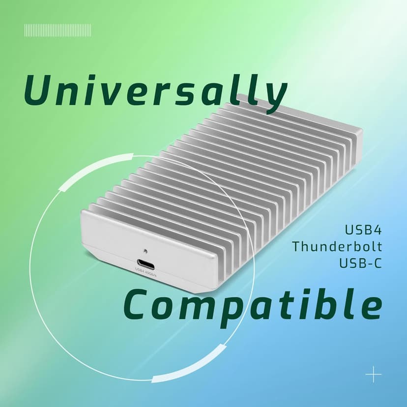 OWC 2TB Express 1M2 Portable NVMe SSD USB4 (Thunderbolt Compatible/USB-C) Ultra Fast External SSD Drive with Aluminum Heat Sink Enclosure
