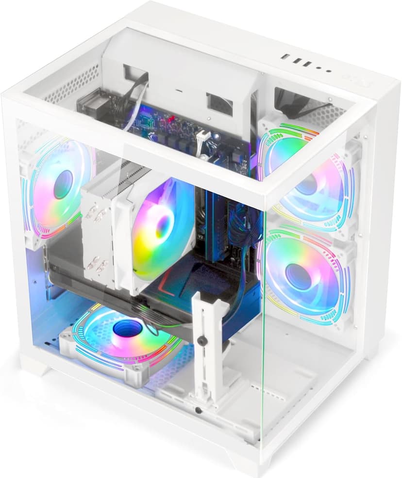 LXZ Gaming PC Desktop AMD Ryzen 7 8700F | AMD Radeon RX 7650GRE 8GB | 32GB DDR5 RAM | 1TB SSD | High-End Tower Computer(White)