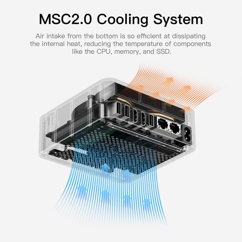 Beelink Mini PC, AMD Ryzen 7 5825U(6nm, 8C/16T) up to 4.5GHz, Mini Computer 32GB DDR4 RAM 500GB PCIe3.0x4 SSD, Micro PC 4K@60Hz Dual HDMI Display/WiFi6/BT5.2/Office/Home/HTPC/W-11 Pro