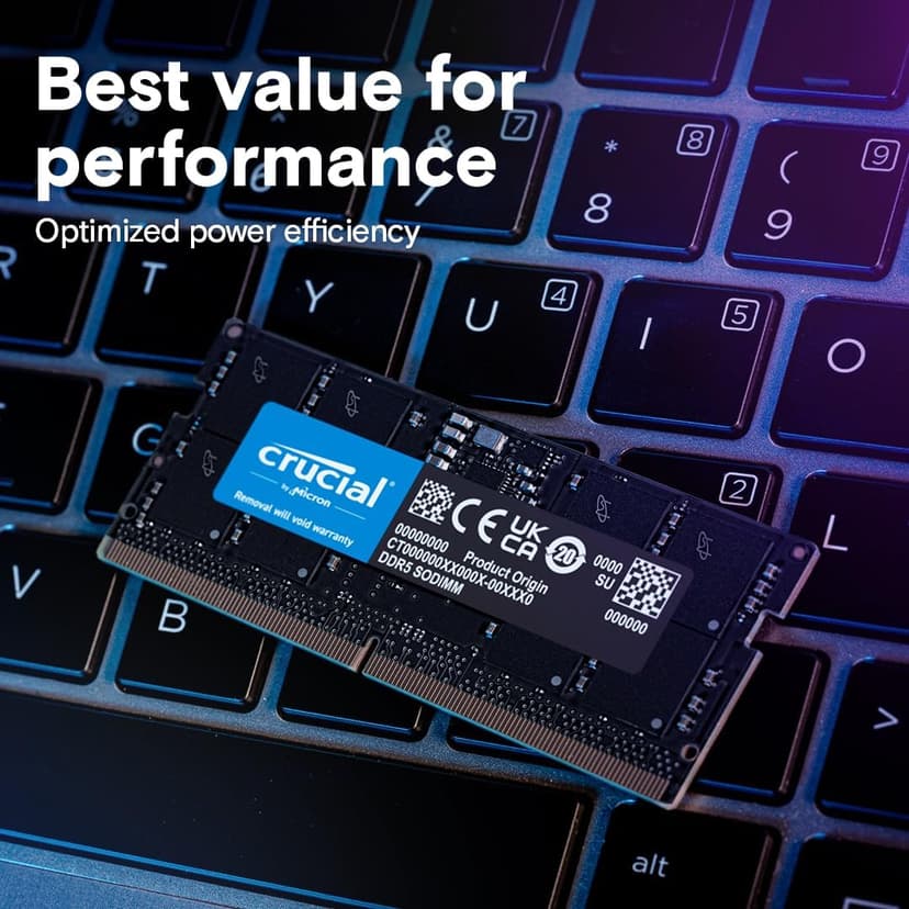 Crucial 16GB DDR5 RAM, 5600MHz (or 5200MHz or 4800MHz) Laptop Memory, SODIMM 262-Pin, Compatible with 13th Gen Intel Core and AMD Ryzen 7000 - CT16G56C46S5