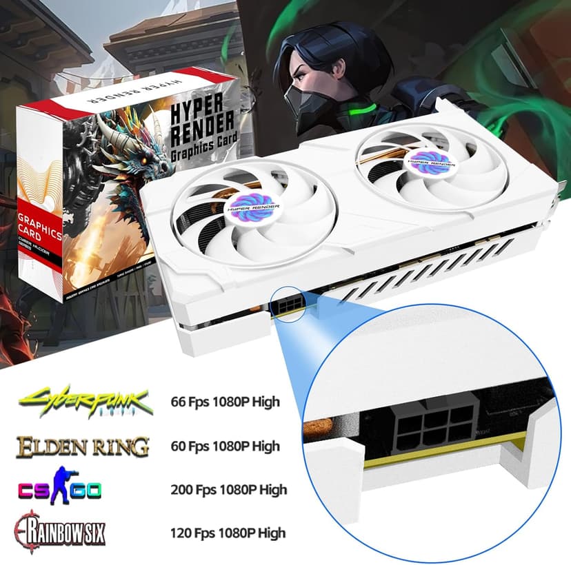 RX 580 Graphics Card 8GB 2048SP GDDR5 256 Bit PC Gaming Video Card 3*DP 1*HDMI PCI Express 3.0 with Freeze Fan Stop for Desktop Computer GPU for Gaming PC