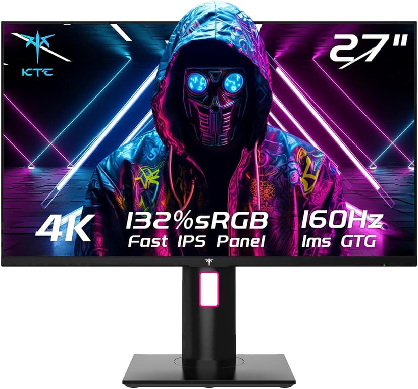 27" 4K UHD 144Hz Gaming Monitor - Fast IPS Panel 160Hz 1ms GTG, HDR400 132% sRGB, HDMI2.1/DP1.4, VESA Mount, Height/Tilt/Pivot/Swivel Stand, Vertical Monitor Ideal for Gamers, Designers