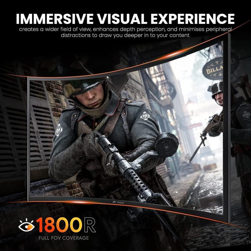ZZA 27 Inch Gaming Monitor, Computer Monitor Frameless Ultra-Fast 280Hz/240Hz 1ms FHD 1080P,Curved Monitor 1800R|FreeSync|99% sRGB|HDR|Low Blue Light|HDMI DP Ports|VESA Mount|Metal Stand
