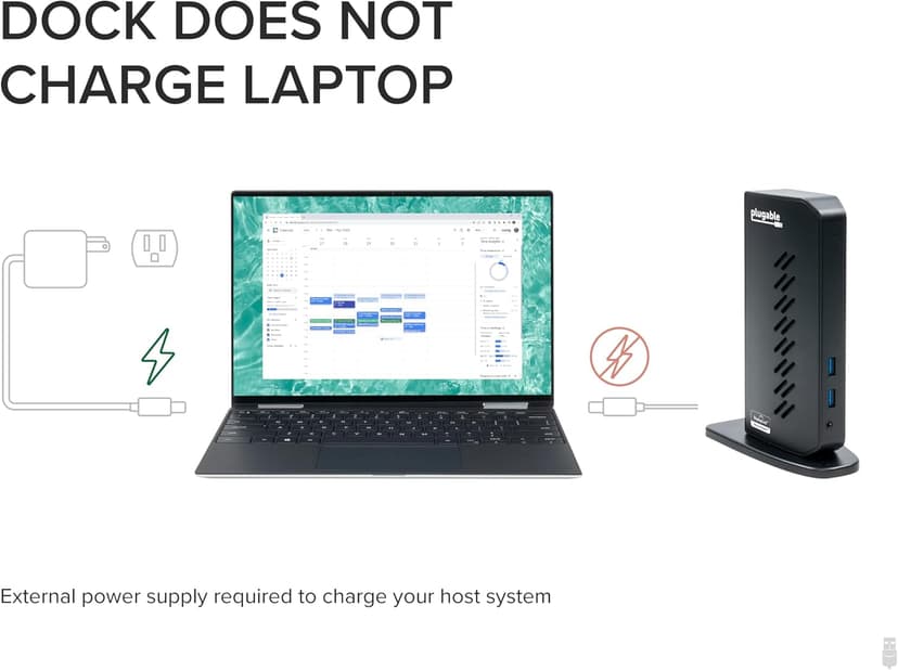 Plugable USB 3.0 and USB-C Universal Laptop Docking Station with 2 HDMI Ports for Windows, Mac (Driver Required), and ChromeOS. Gigabit Ethernet, Audio