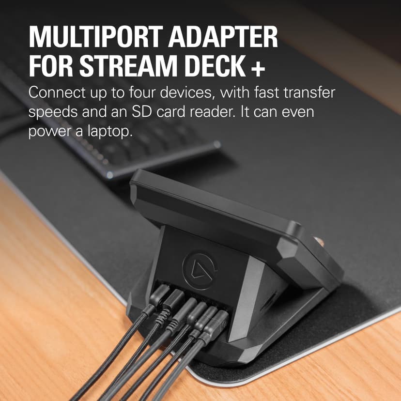Elgato USB Hub – For Stream Deck +, 2 USB-C Ports/2 USB-A Ports, Power Delivery, SD/microSD Card Reader – USB-C, Mac/PC, Stream Deck & Power Supply Not Included