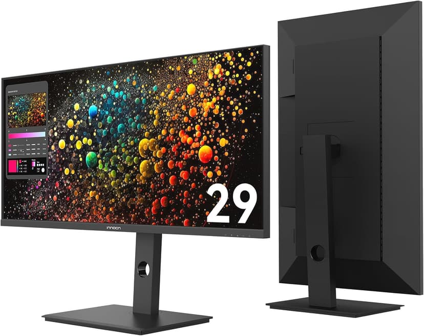 INNOCN 29" Ultrawide Monitor 100Hz 21:9 IPS WFHD 2560 x 1080P 99% sRGB HDMI Computer USB Type C 65W Laptop External Monitor, Height/Pivot Adjustable, Productivity, Wall Mountable, Black