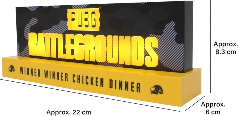 PUBG: Battlegrounds Logo Light, Official License, LED Light for Living Room or Office, Compatible Mobile, Xbox, PS5 and PC, Gift Idea