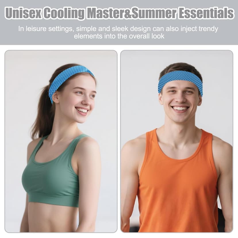 4 Pcs Cooling Headbands for Women Men Sport Sweatband for Running Yoga Cycling Hiking Workout