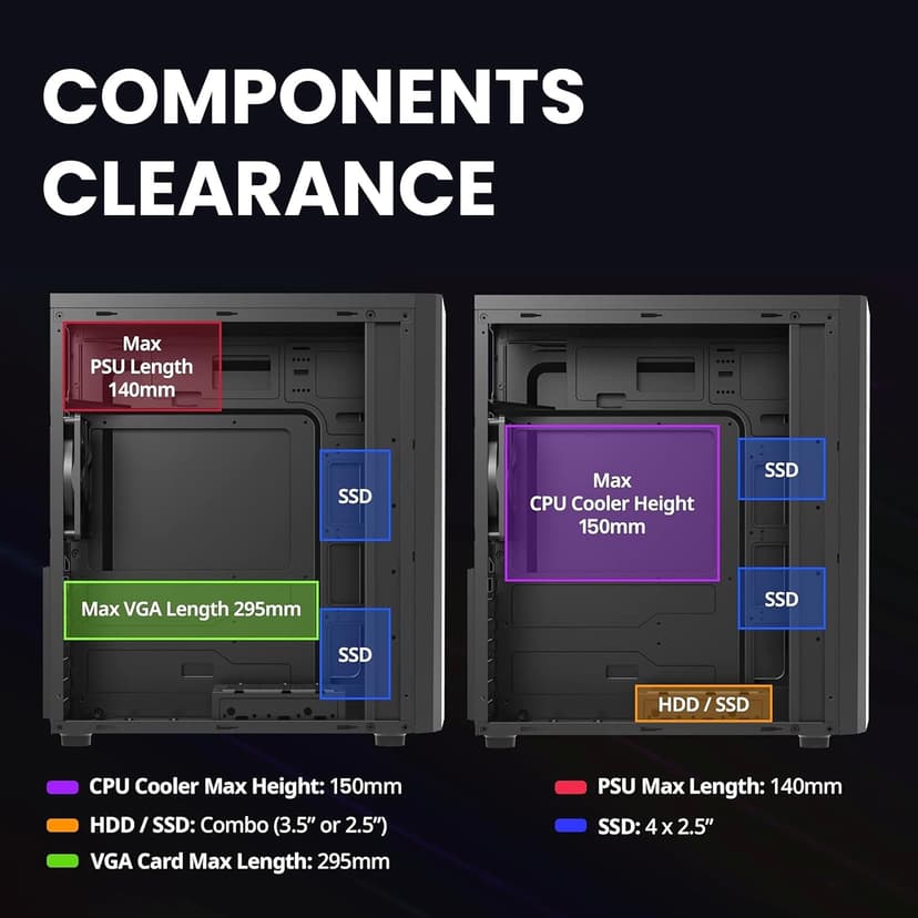 Zalman Raven ATX Mid Tower PC Case - RGB Lighting Strip, Full Tinted Tempered Glass Side Panel, 1 x Pre-Installed 120mm Fan, USB 3.0, Desktop Gaming Computer Case