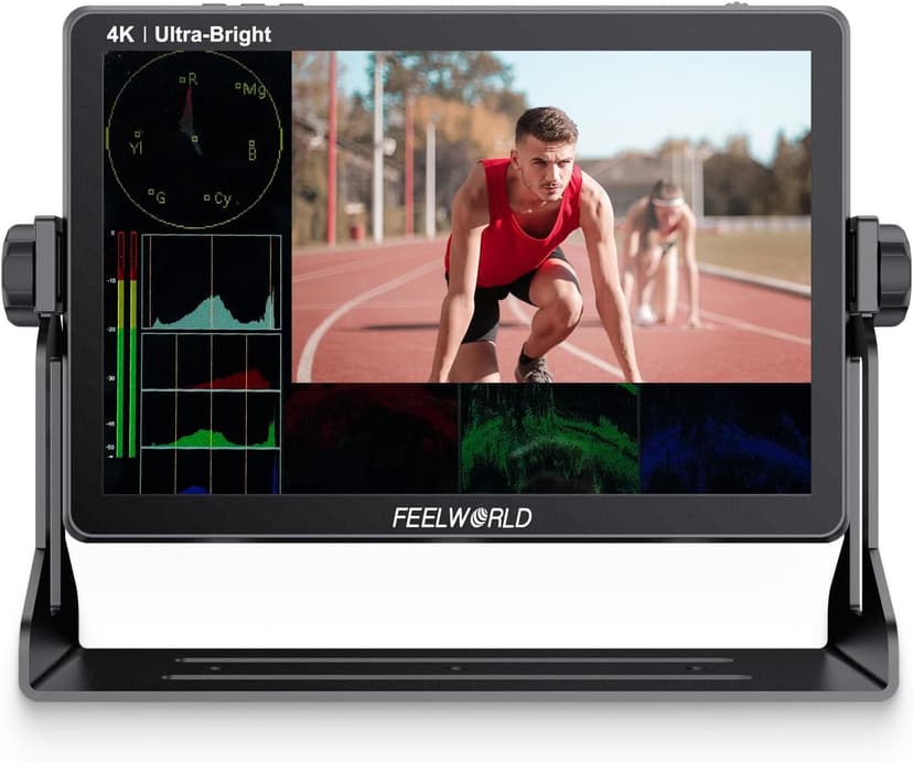 FEELWORLD LUT11H 10.1 Inch 2000nit Ultra Bright Camera Field DSLR Monitor with Touchscreen Waveform LUT F970 Install and Power Kit HDMI Input Output