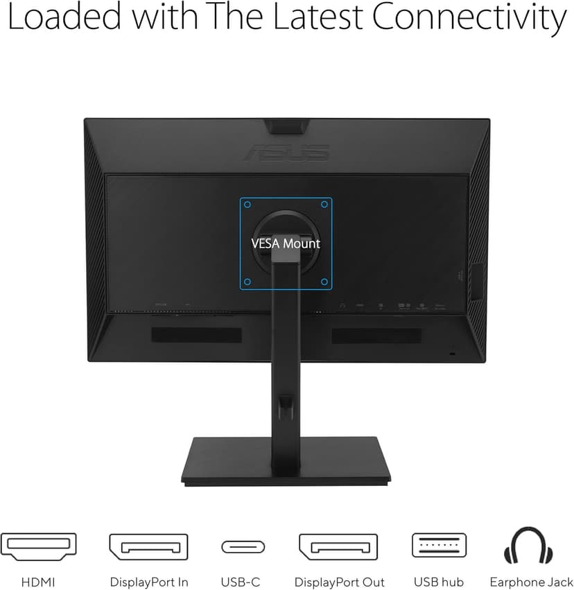ASUS 24" 1080P Multi-Touch Monitor (BE24ECSBT) - Full HD, IPS, 10-Point Touch, IPS, Eye Care, USB-C with Power Delivery, HDMI, DisplayPort Daisy Chain, Height Adjustable, VESA Wall Mountable, Black
