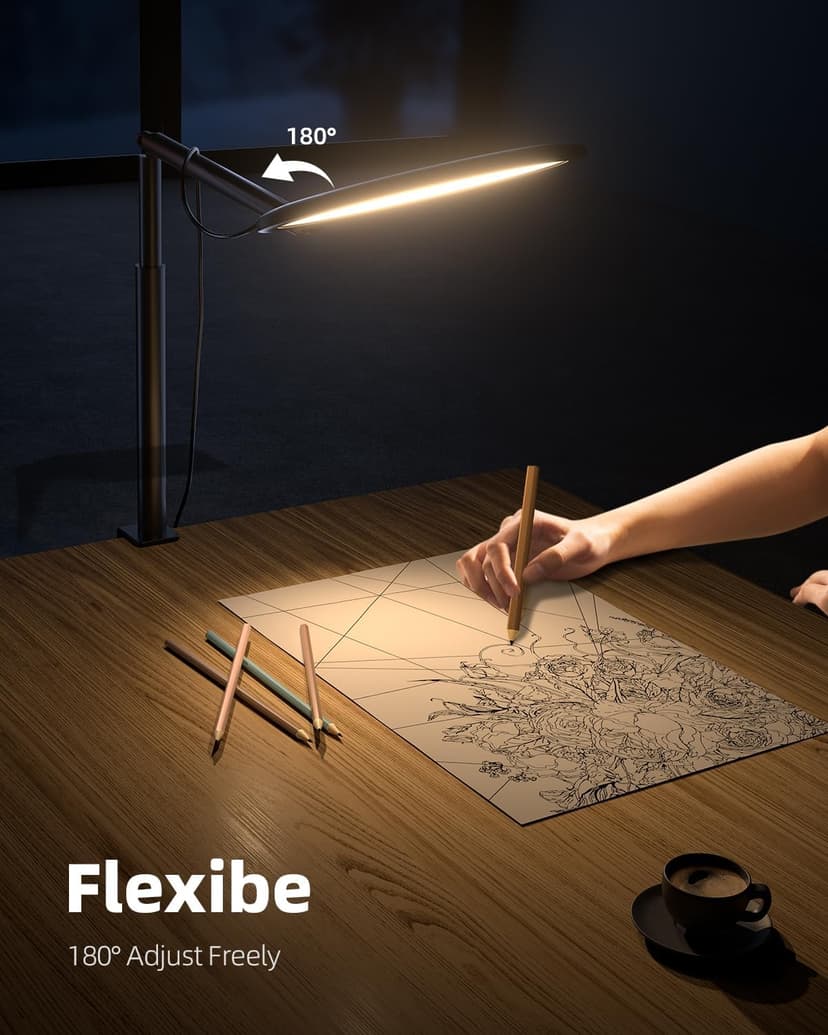 Weilisi 10.2" Desk Ring Light with Stand for Zoom Meetings, Ring Light for Desk with Clamp, 360° Rotate & Flexible Height Video Conference Light, Adjust Arm Desk Lamp Zoom Light for Home Office
