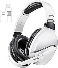 Wireless Gaming Headset with Noise Canceling Microphone for PS5, PC, PS4, 2.4G/Bluetooth Gaming Headphones with USB and Type-c Connector, Wired Mode for Controller Gamecube
